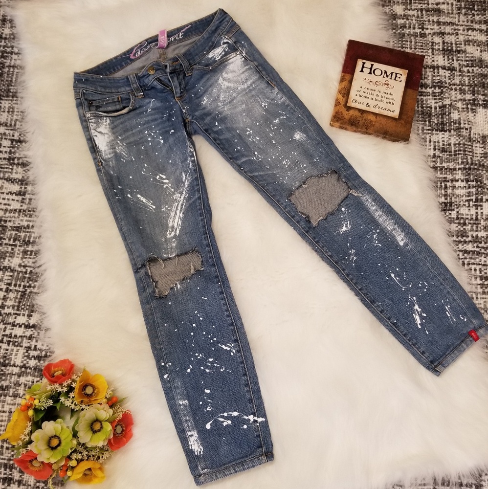 Custom Paint Splattered Ripped Distressed Jeans! - image 2